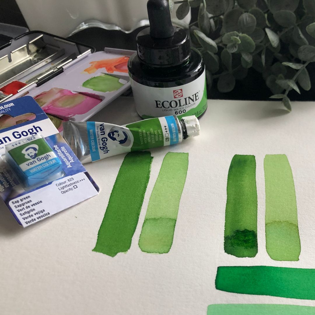 forskellige akvarelfarver vandfarver