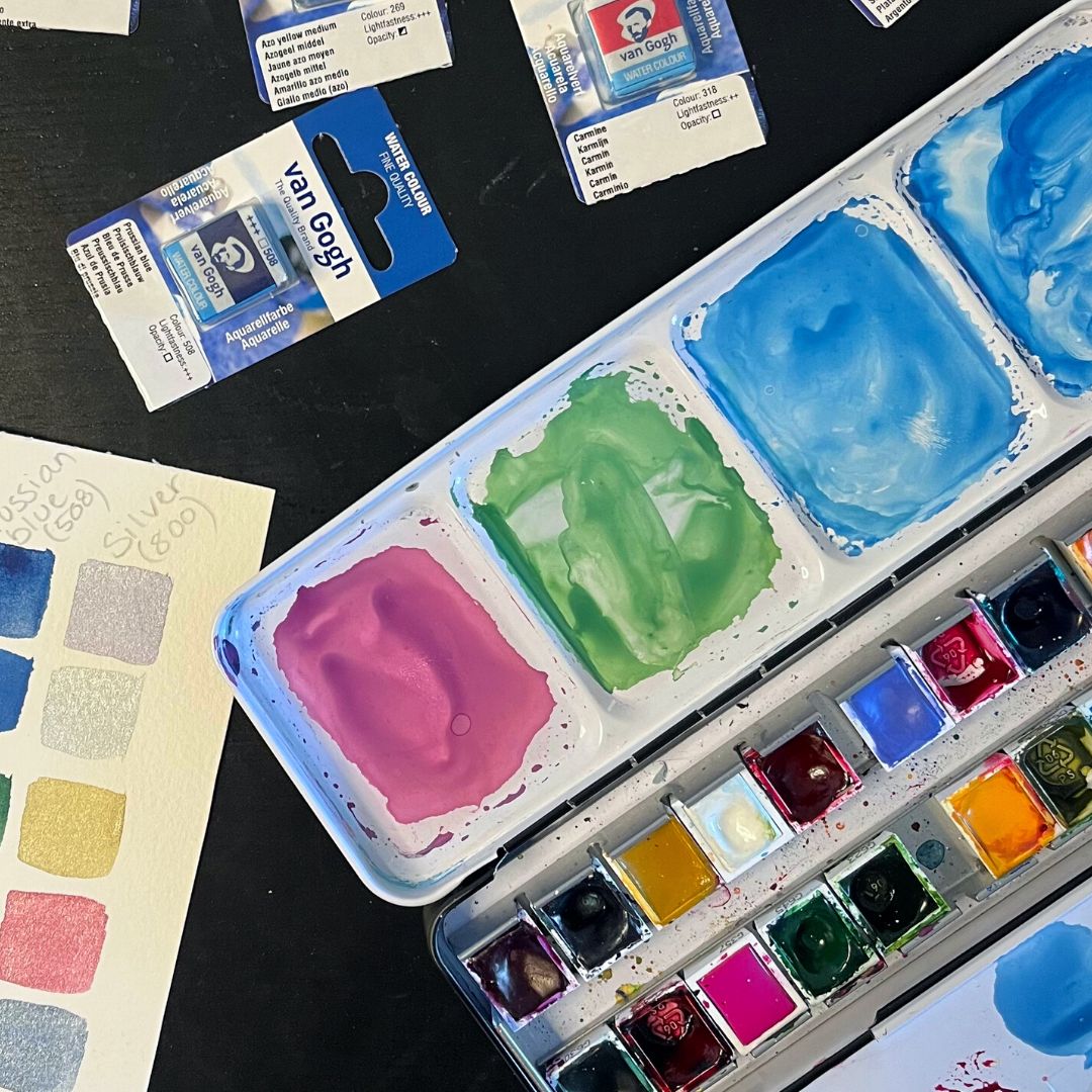 Hvordan renser du din palet, efter du har malet med akvarel?