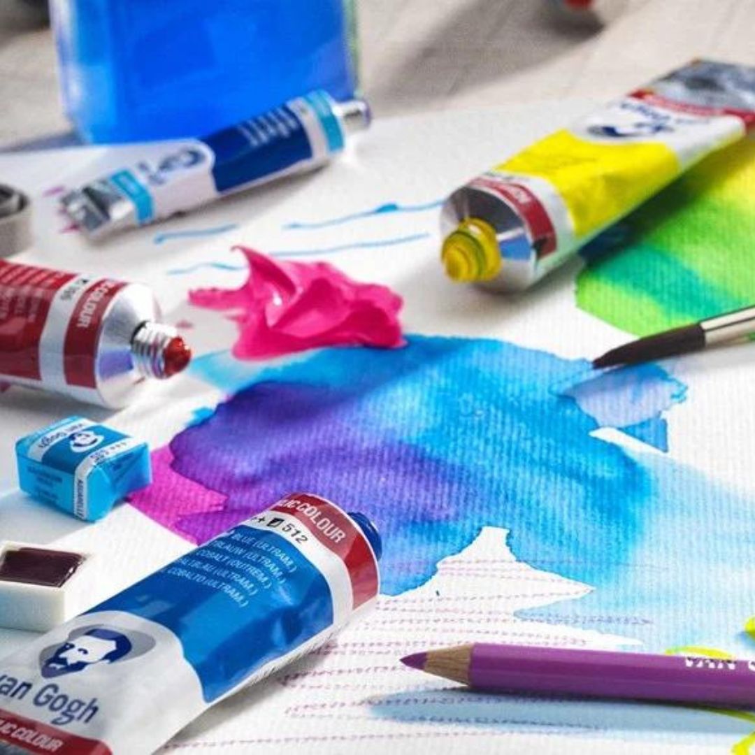 Forskellen på akvarel-, akryl- og oliemaling