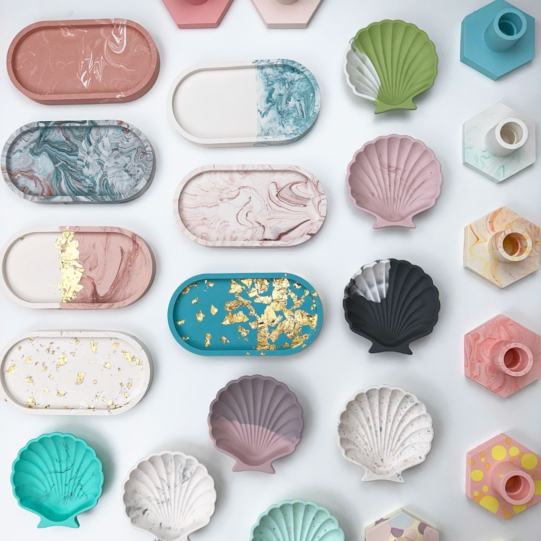 jesmonite do it yourself fade bakker og lysestager