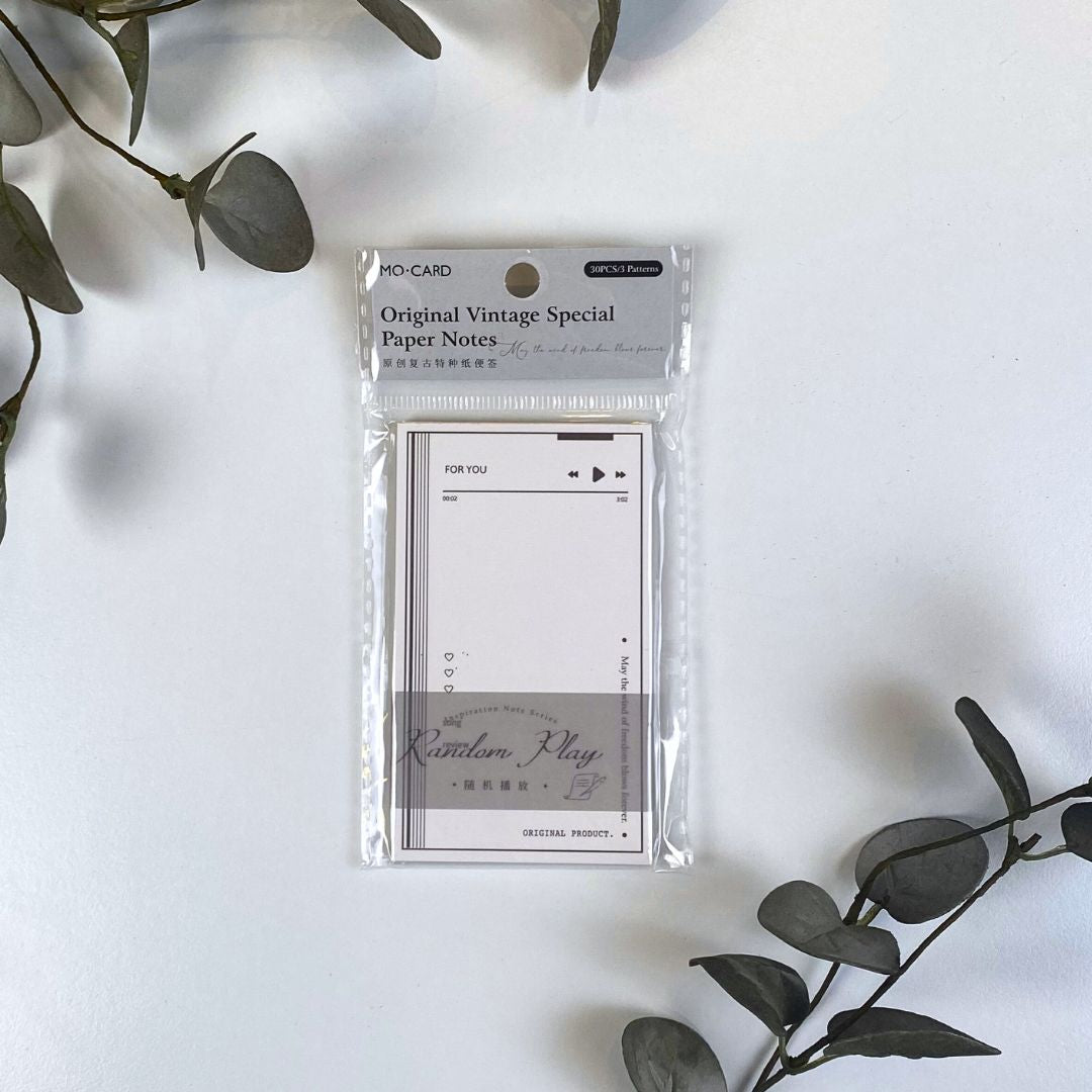 Notespapir med musikafspiller