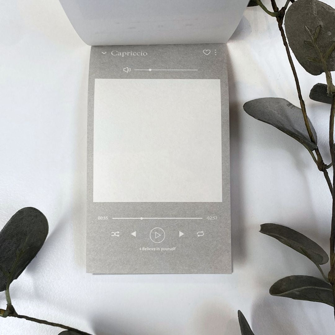 Notespapir med musikafspiller