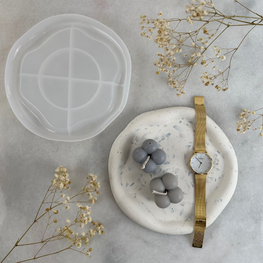 Bølget rund bakke - støbeform silikone