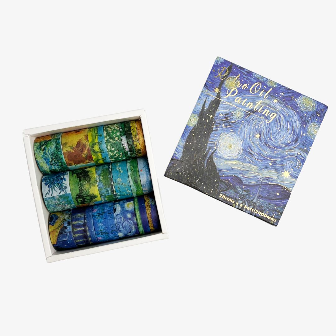 Washi tape sæt - 20 stk (5 størrelser)