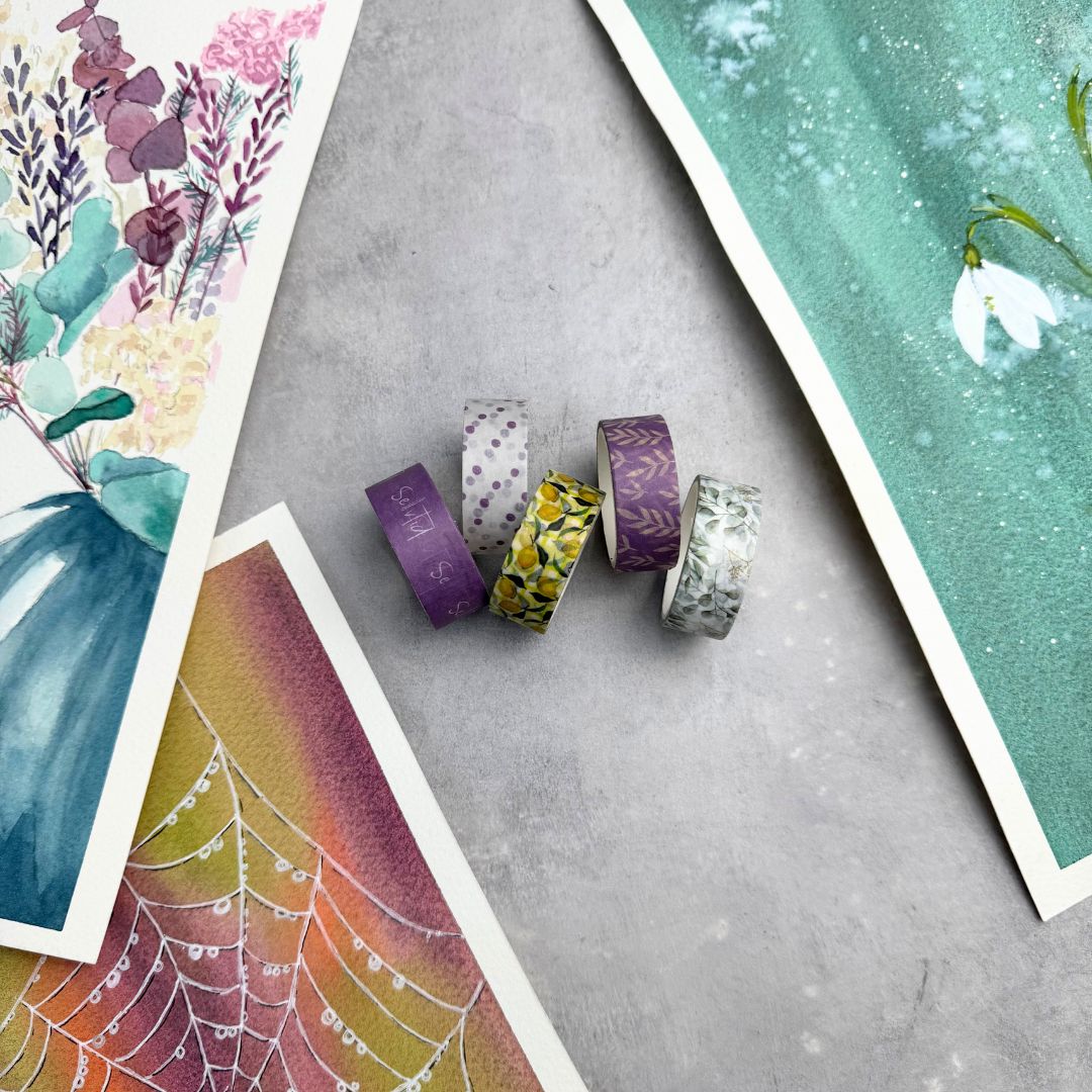 Selvtid washi tape, 1,5 mm. x 3 m.