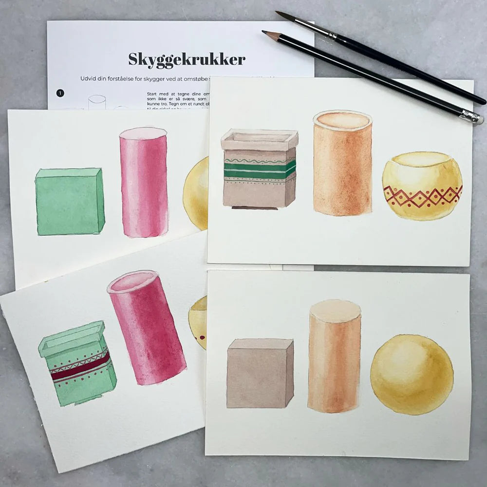 lær at male skygger og highlights på krukkerne fra selvtid juni boks
