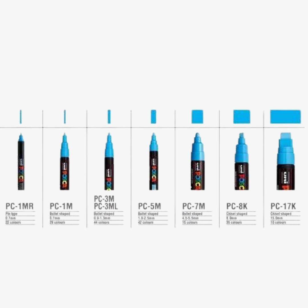 Posca hvid tusch, medium spids PC-5M