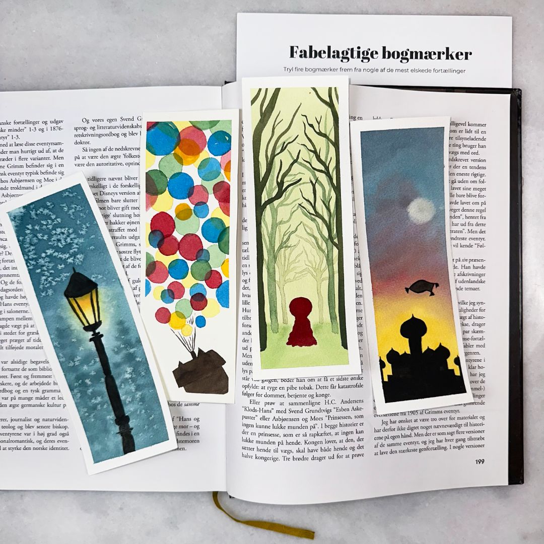 mal dine egne bogmærker eventyr inspirerede med akvarelmaling