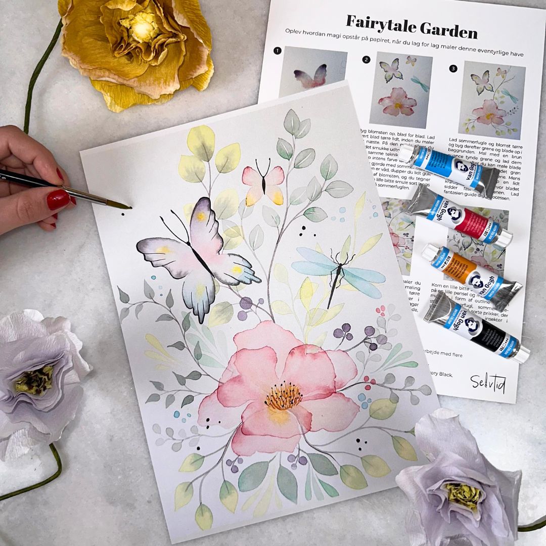 lær at male fairytale garden med annemette voss akvarelmaling