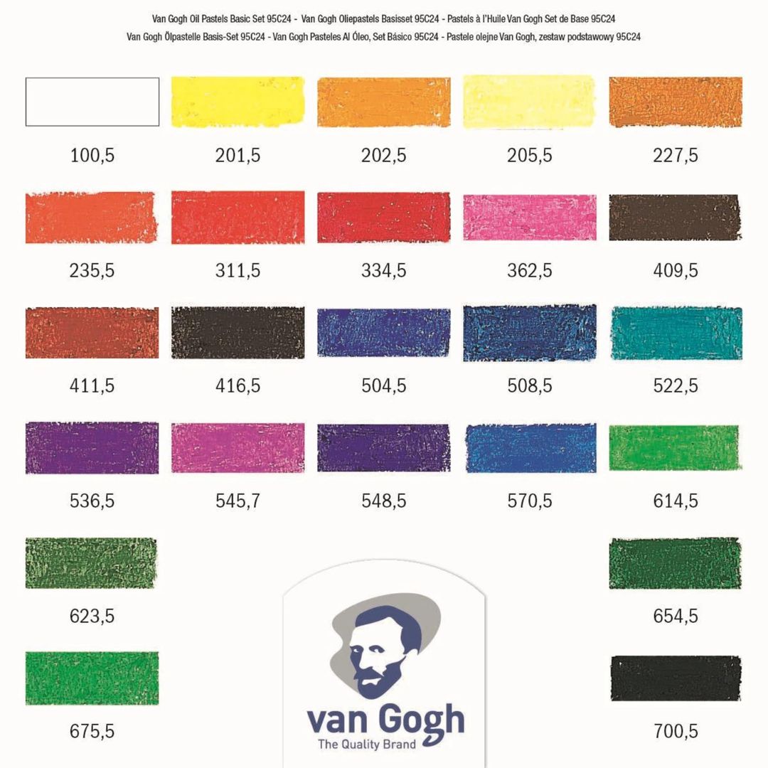 Olie Pasteller 24 stk, Van Gogh