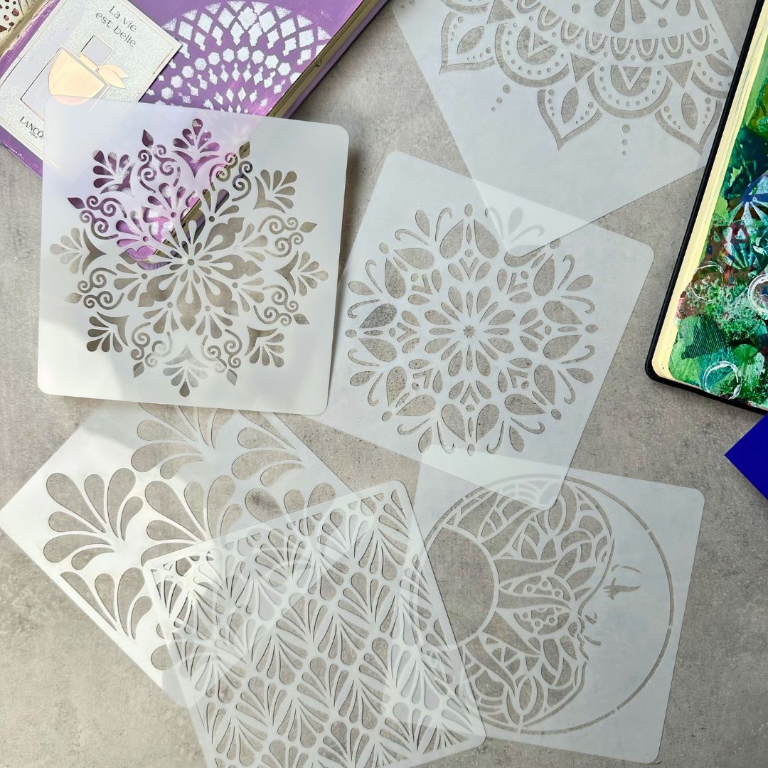 6 Boheme stencils - art journal