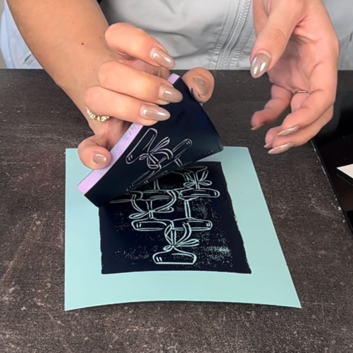 Linoleumstryk: DIY kort