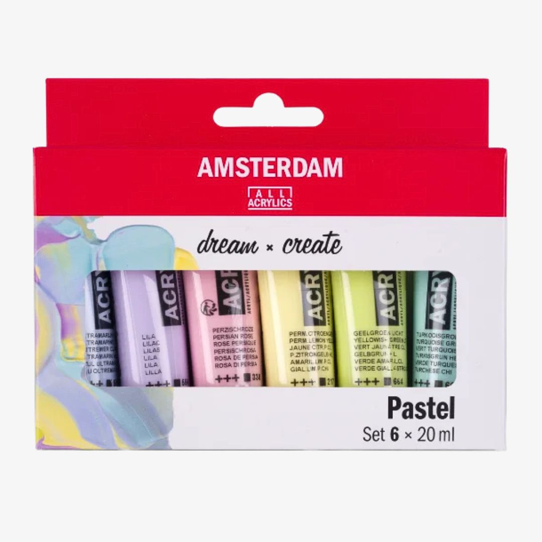 Pastel akrylmaling 6 x 20 ml, Amsterdam