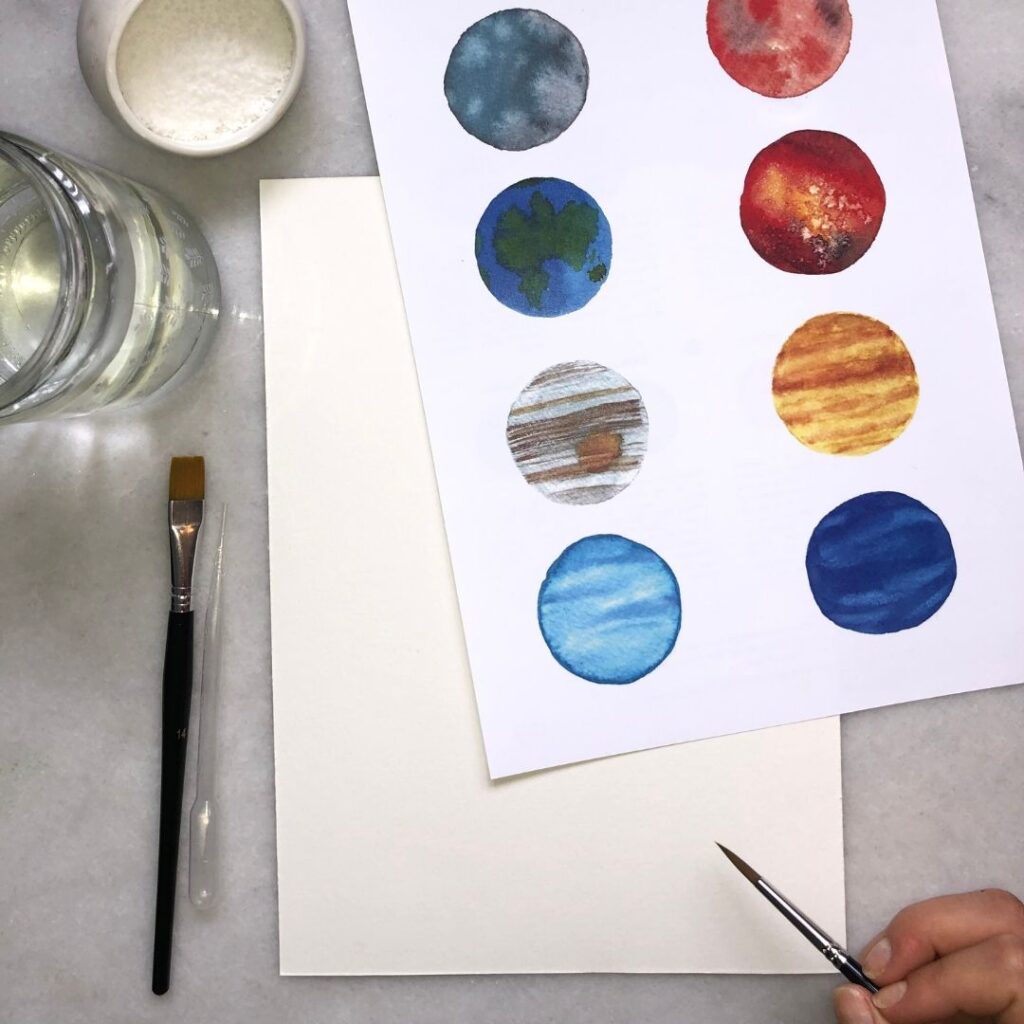 planeter et univers af teknikker lær at male med akvarelmaling introboks 2