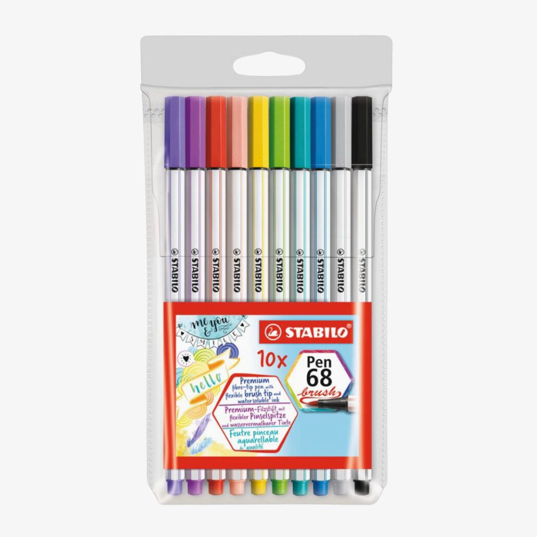 Stabilo pen 68 brush - 10 stks