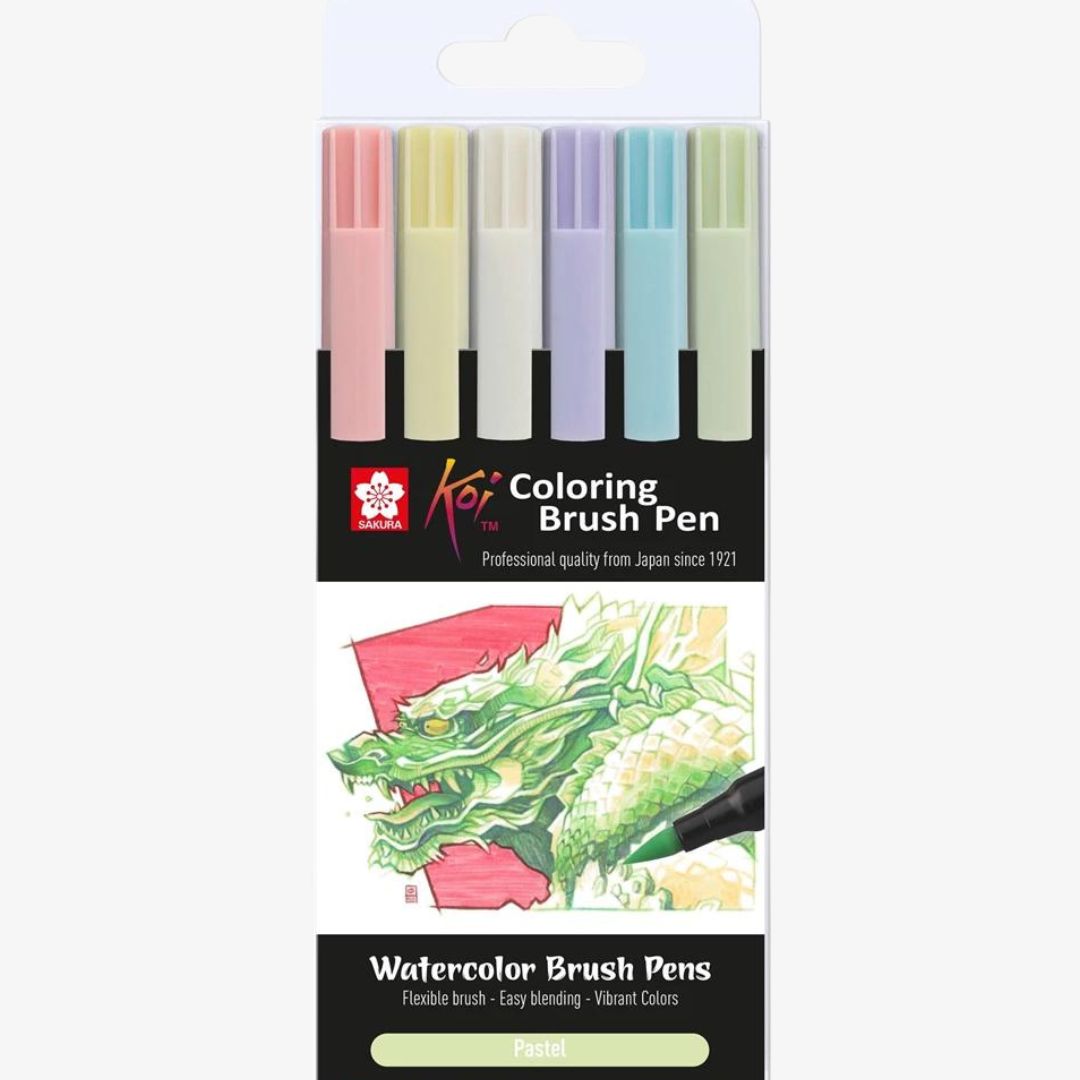 6 pastel akvareltuscher - Sakura Koi