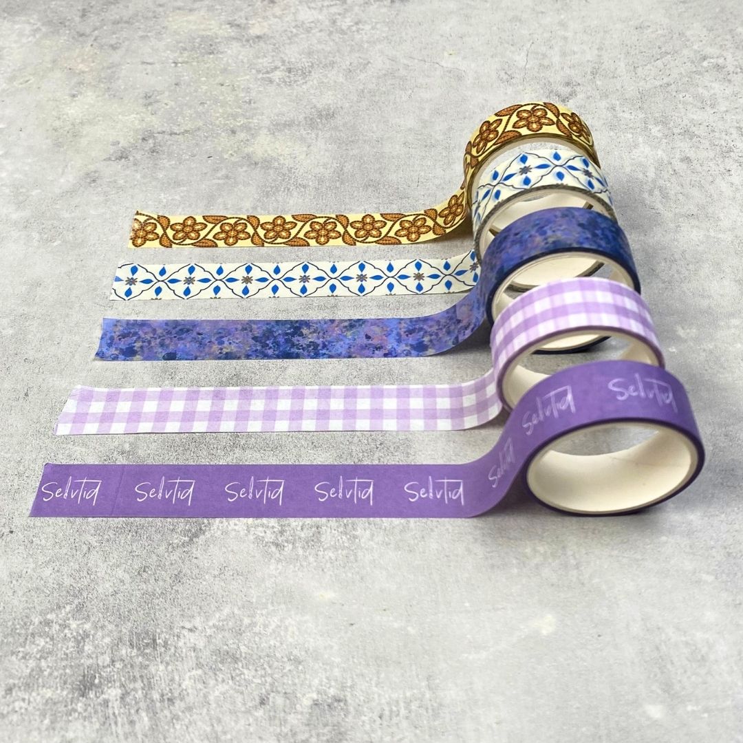Selvtid washi tape, 1,5 cm. x 3 m.