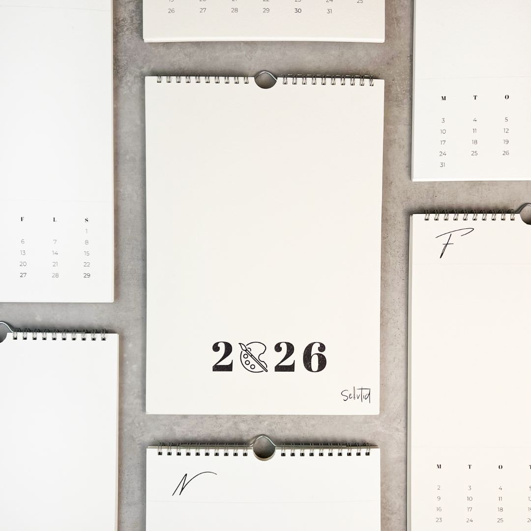 Akvarelkalender 2026 - mal selv kalender (bomuldspapir)