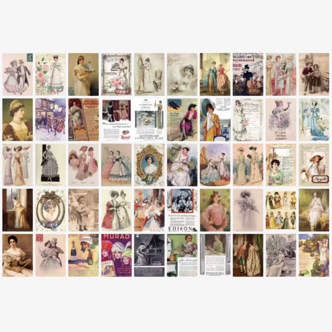 Designpapir med retro kvinder