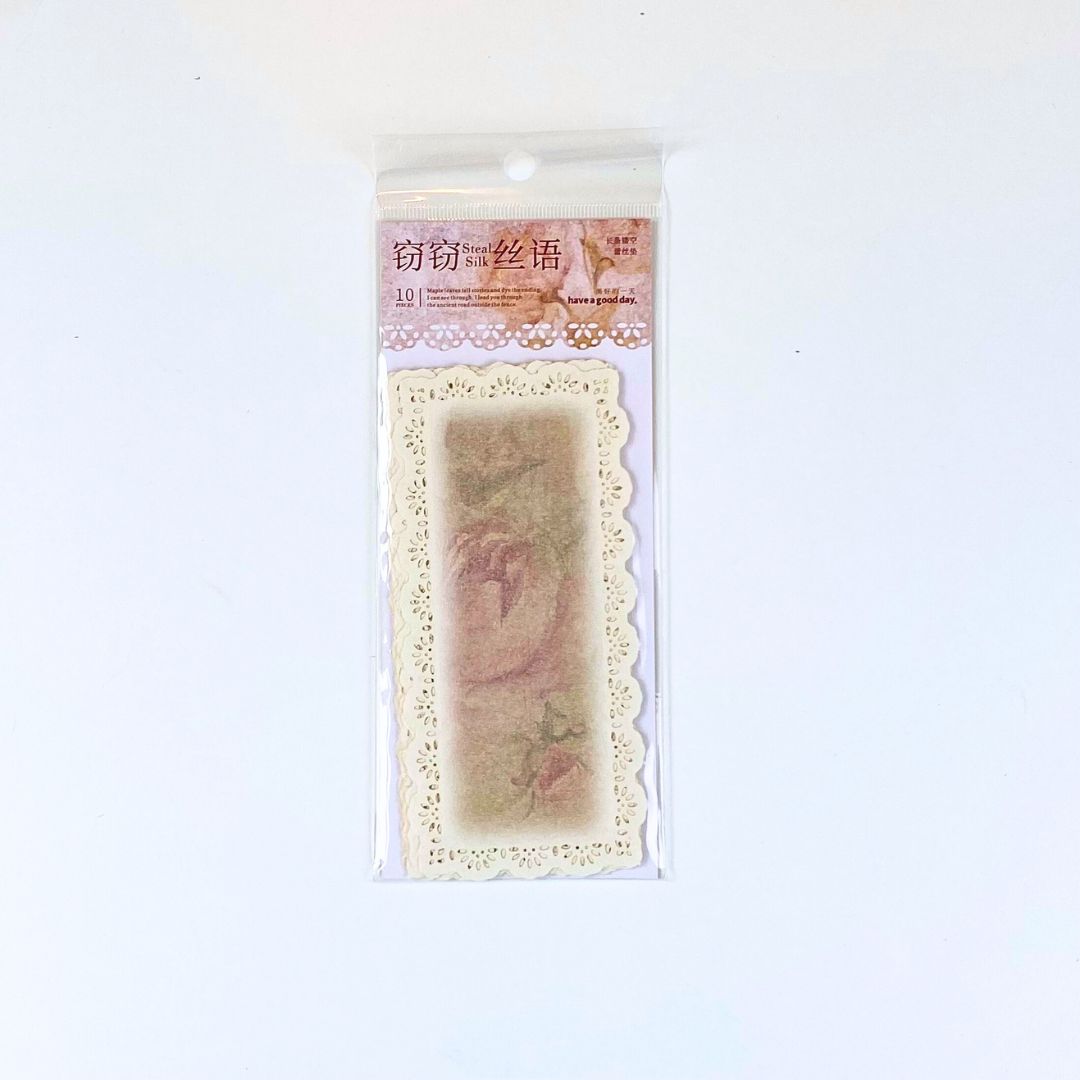 Blomsterpapir med blondekant