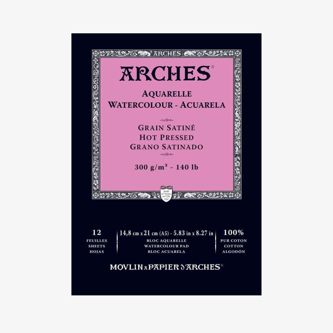 Arches A5 Akvarelblok – Hot pressed