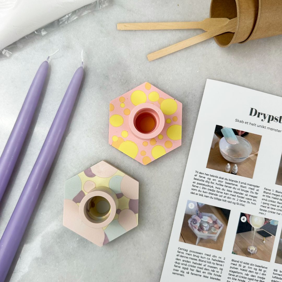 støb dine egne personlige lysestager jesmonite kits