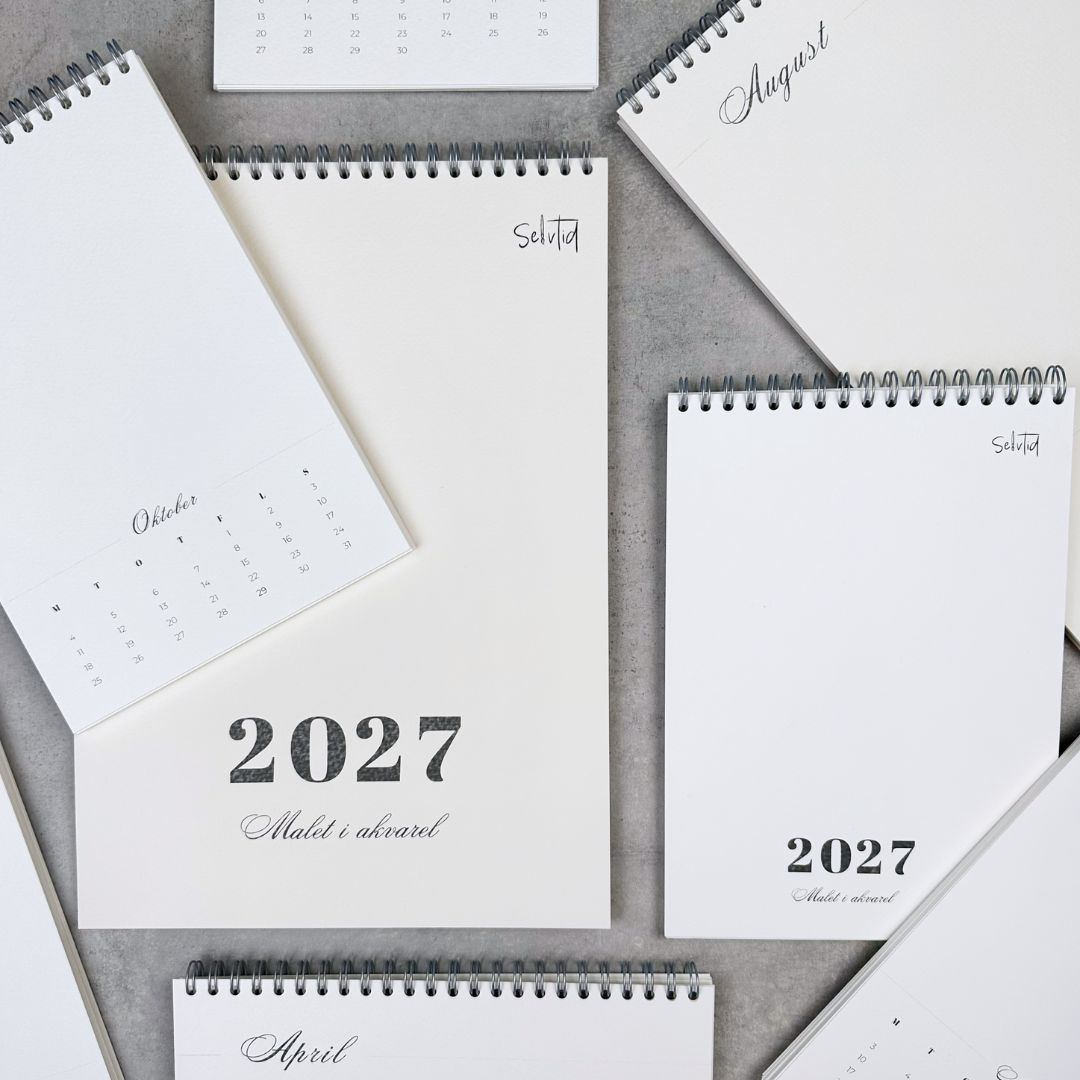 2027 Akvarelkalender - Mal selv (Selvtids bomuldspapir)