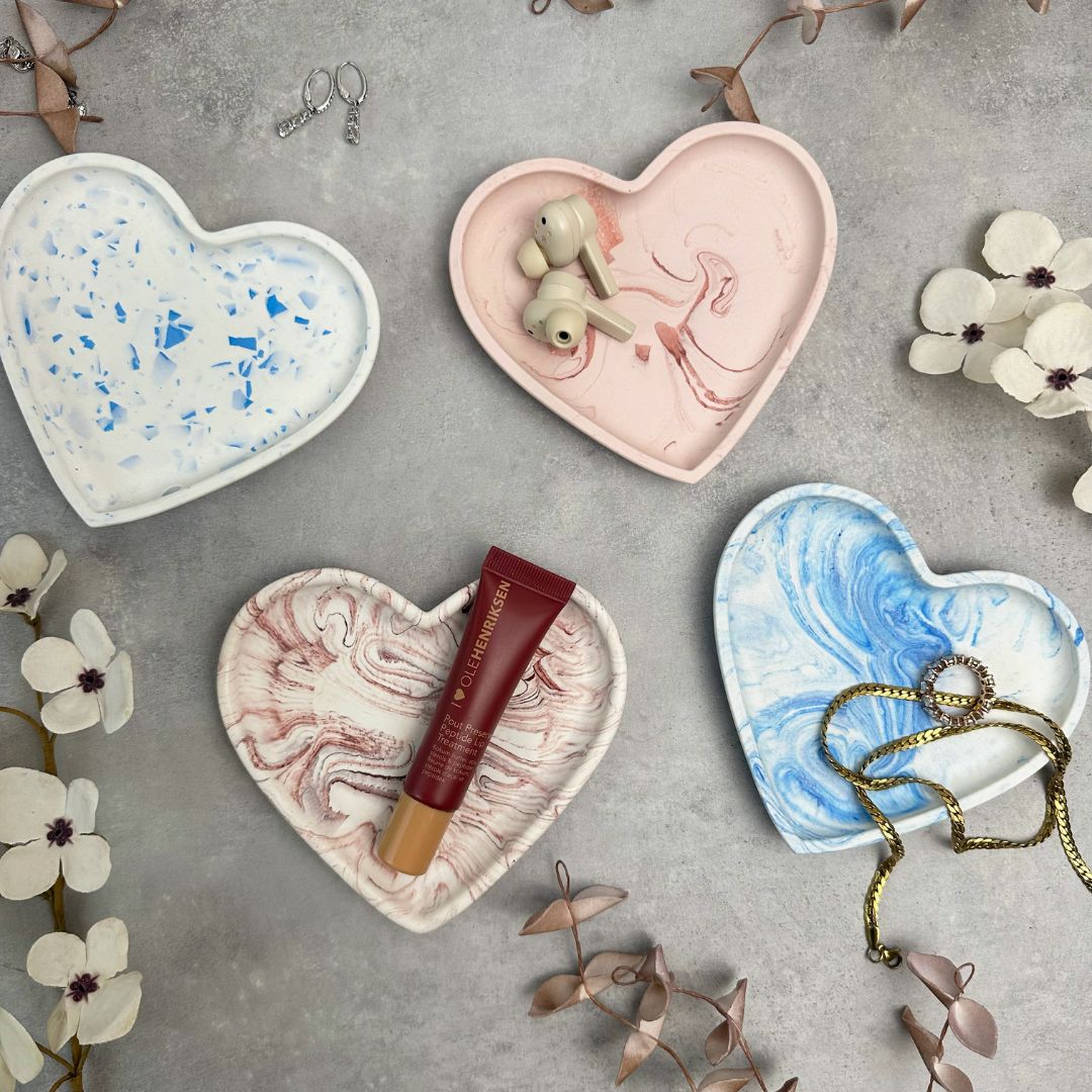 støb hjerter med jesmonite