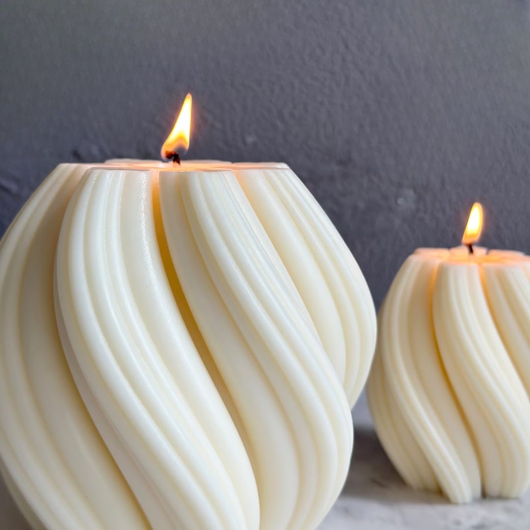 Rundt swirl lys - Støbeform til lys