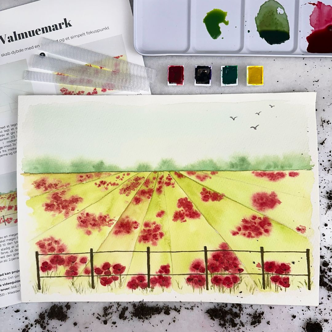 lær at male en valmuemark blomsterboksen selvtid april 2023