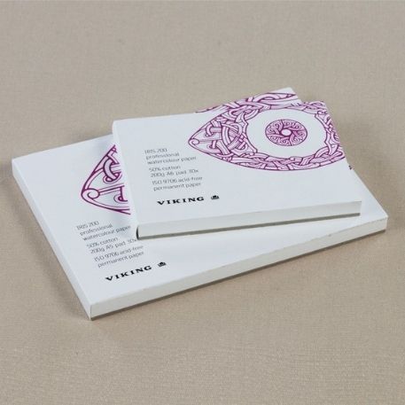 A3 Akvarelblok. 30 ark, 310 g. 50% bomuld, Viking Iris