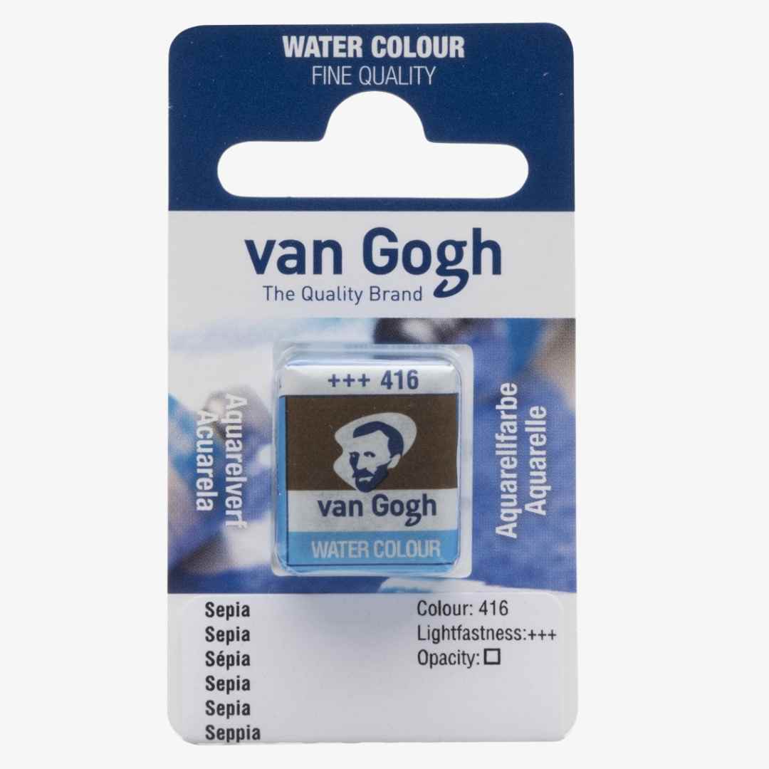 Sepia half pan, Van Gogh akvarelmaling