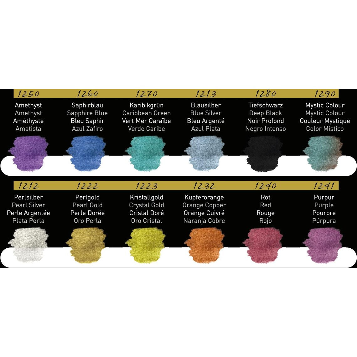 FineTec Pearlescent watercolour set Rainbow | 12 farver