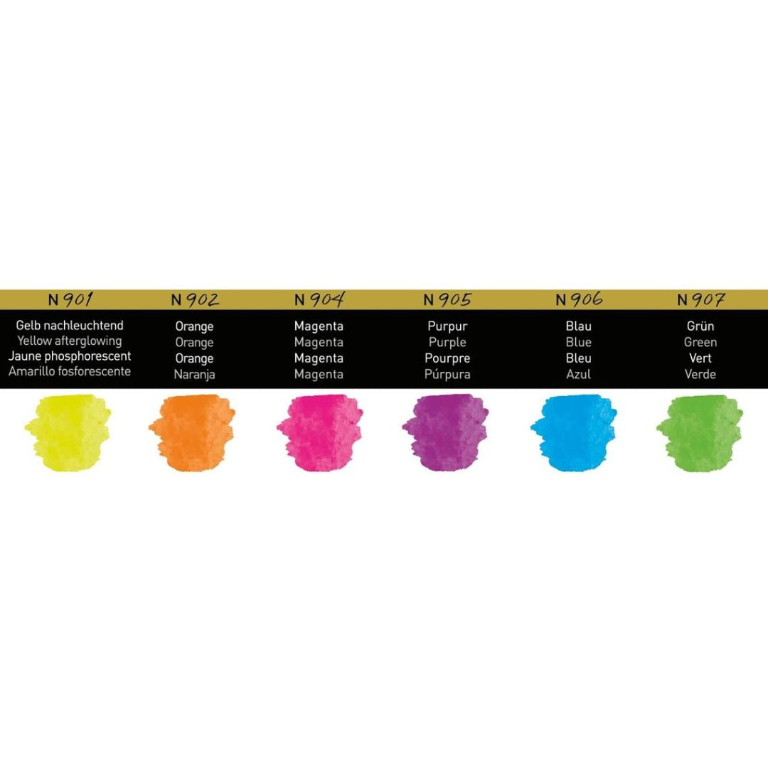 Finetec premium neon farver, 6 store pans
