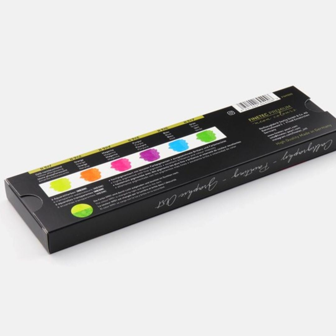 Finetec premium neon farver, 6 store pans