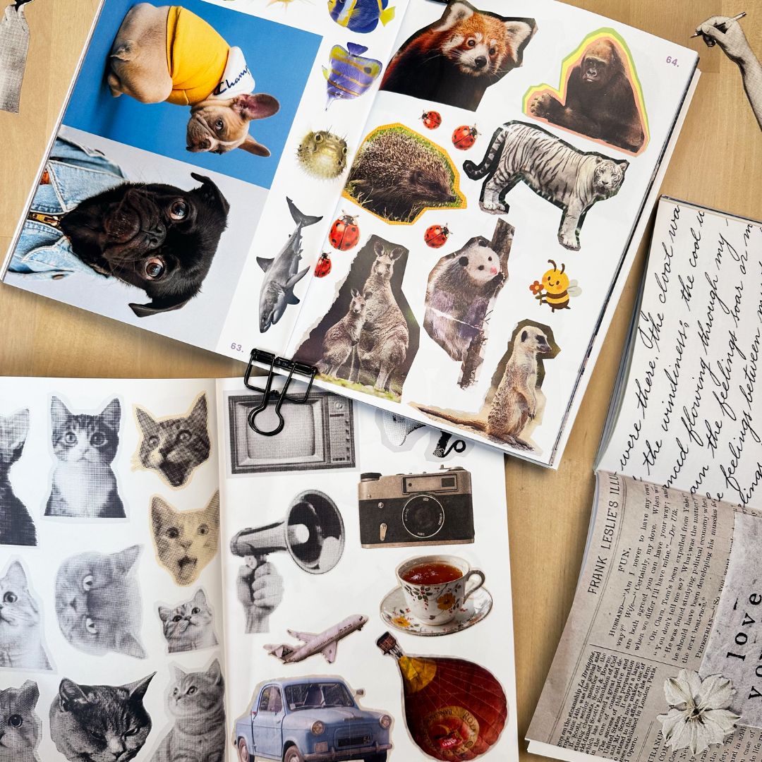 Collage bog til art journal og scrapbooking (Selvtid)