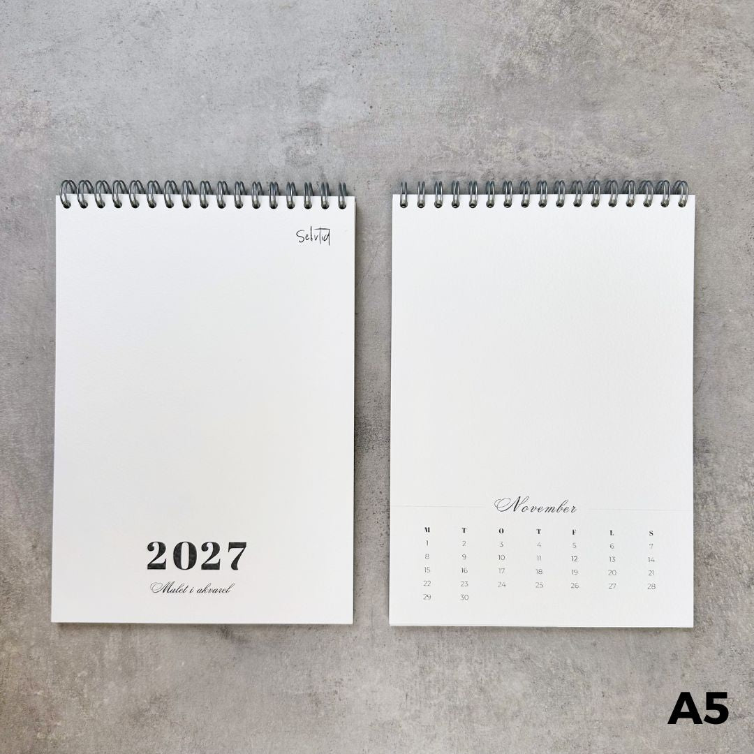 2027 Akvarelkalender - Mal selv (Selvtids bomuldspapir)