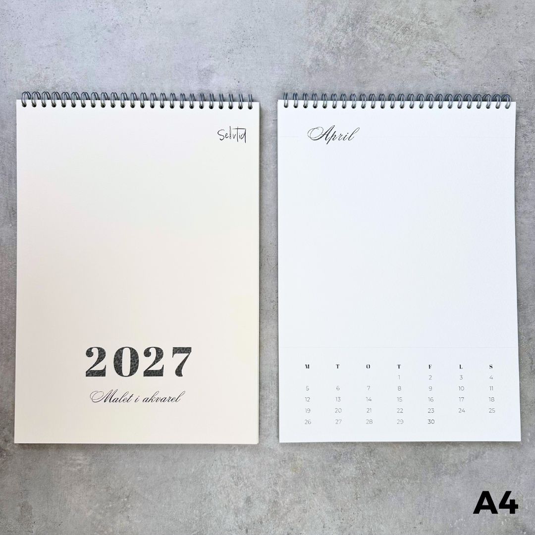 2027 Akvarelkalender - Mal selv (Selvtids bomuldspapir)