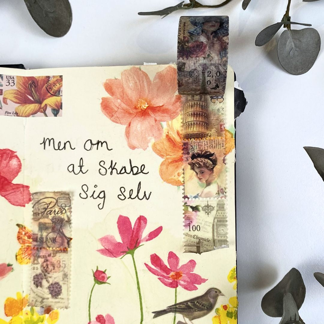 Tape med vintage frimærker