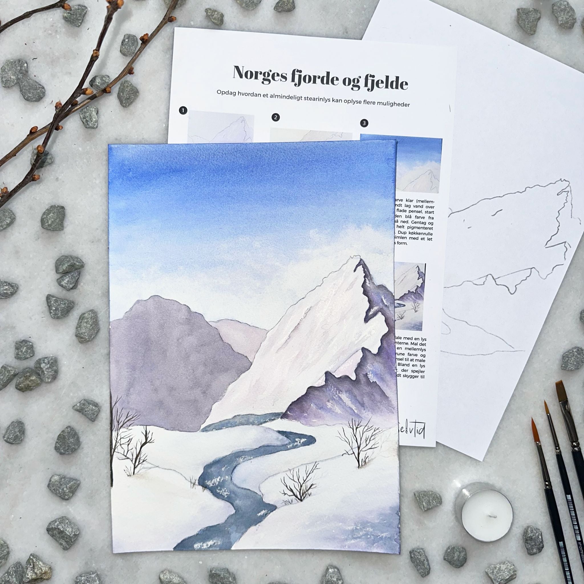bjerge fjorde og fjelde selvtid januar lær at male bjerglandskab med akvarel