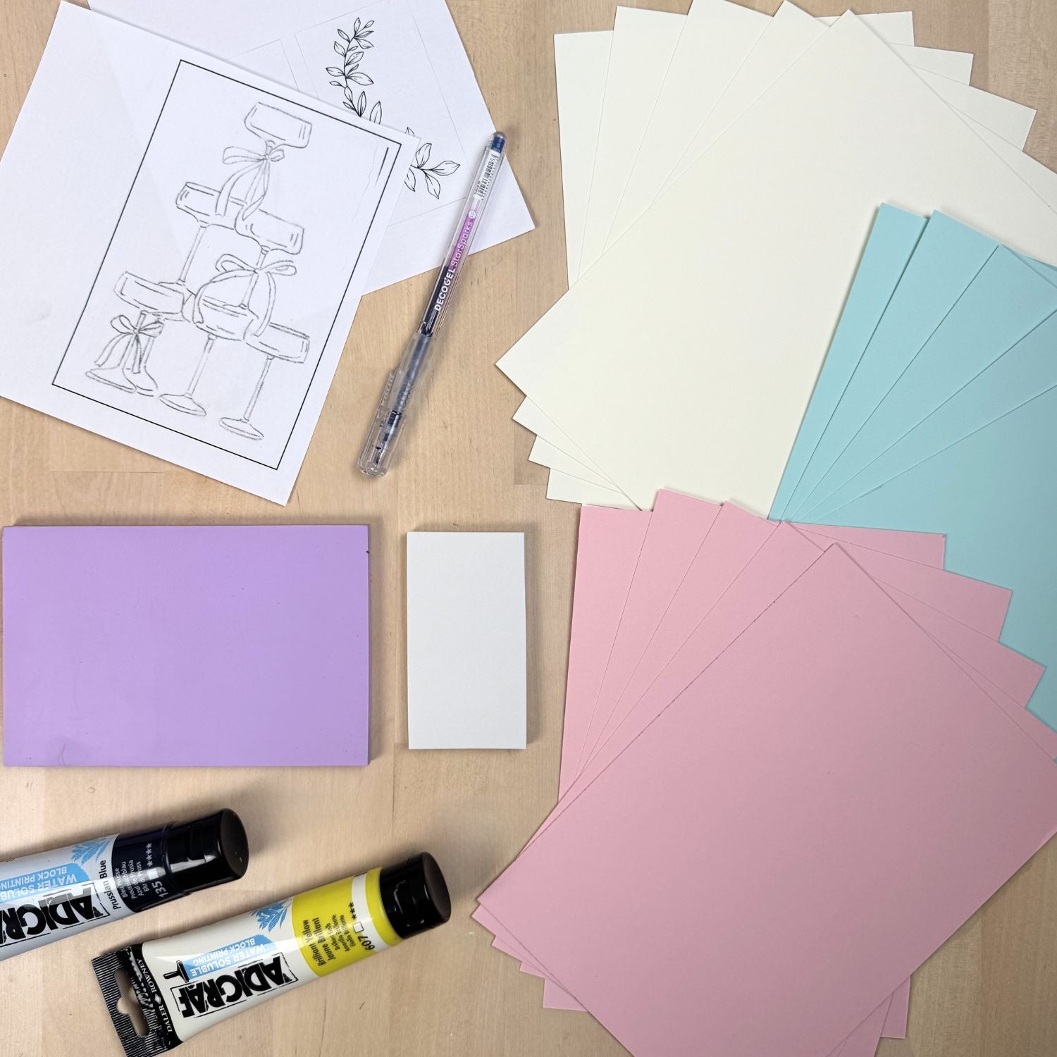 Linoleumstryk: DIY kort