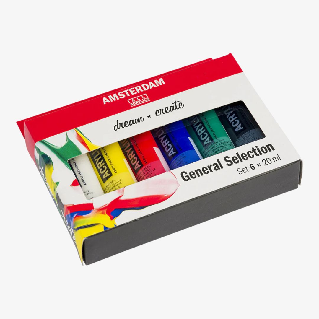 Standard akrylmaling sæt 6 x 20 ml, Amsterdam