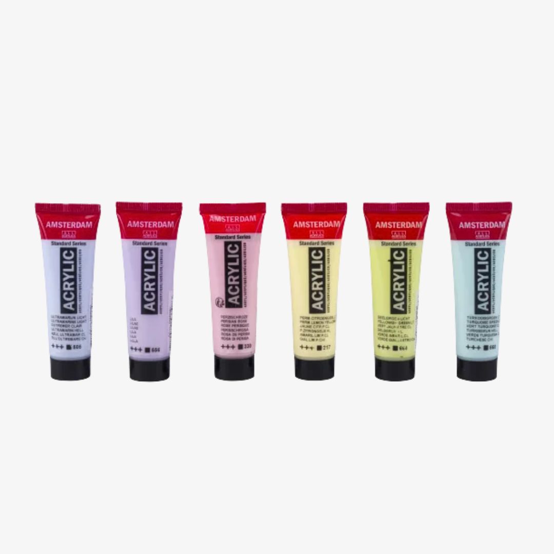Pastel akrylmaling 6 x 20 ml, Amsterdam