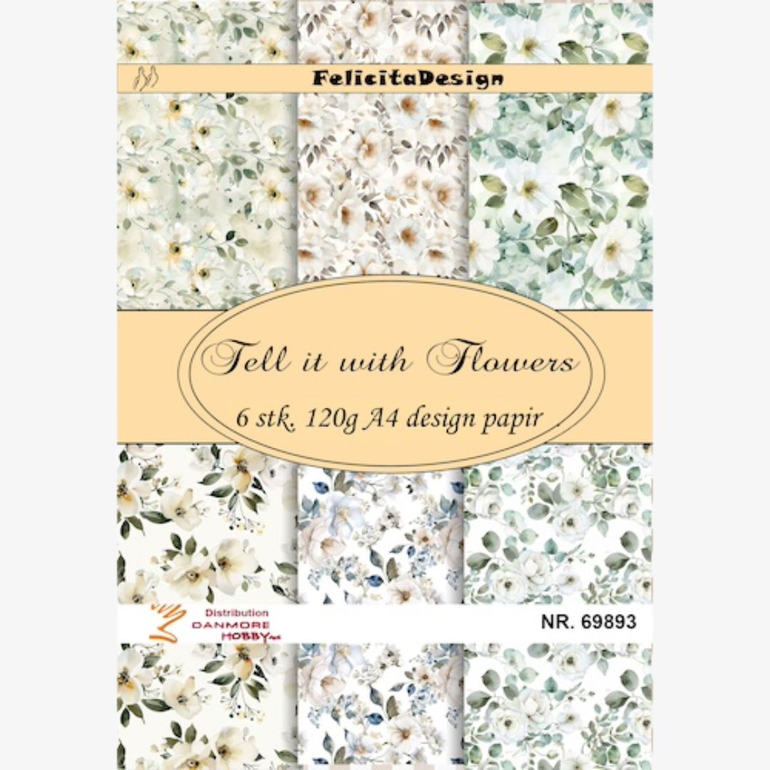 Designpapir med blomster