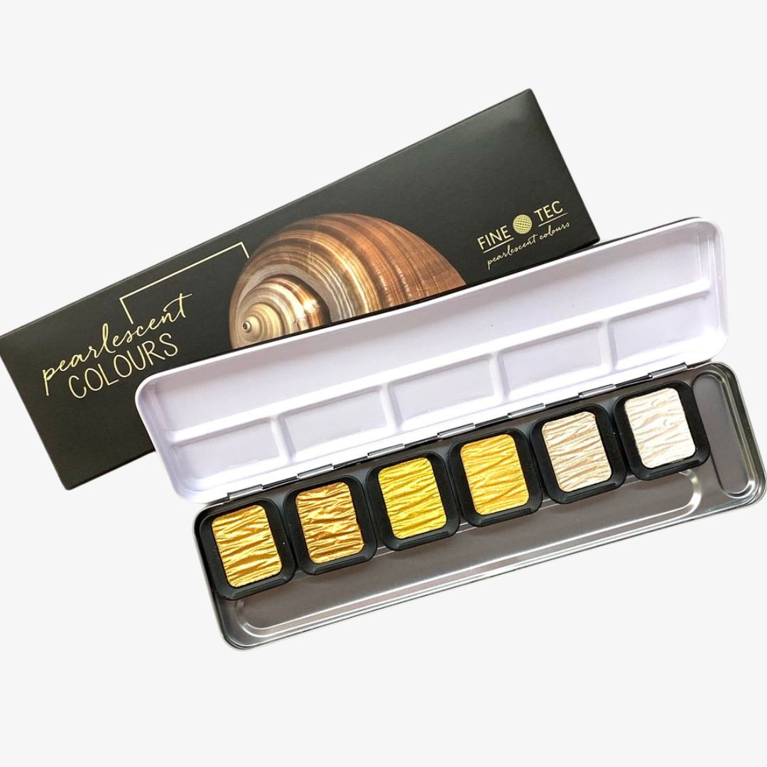 Finetec pearlescent watercolour set klassisk 6 farver