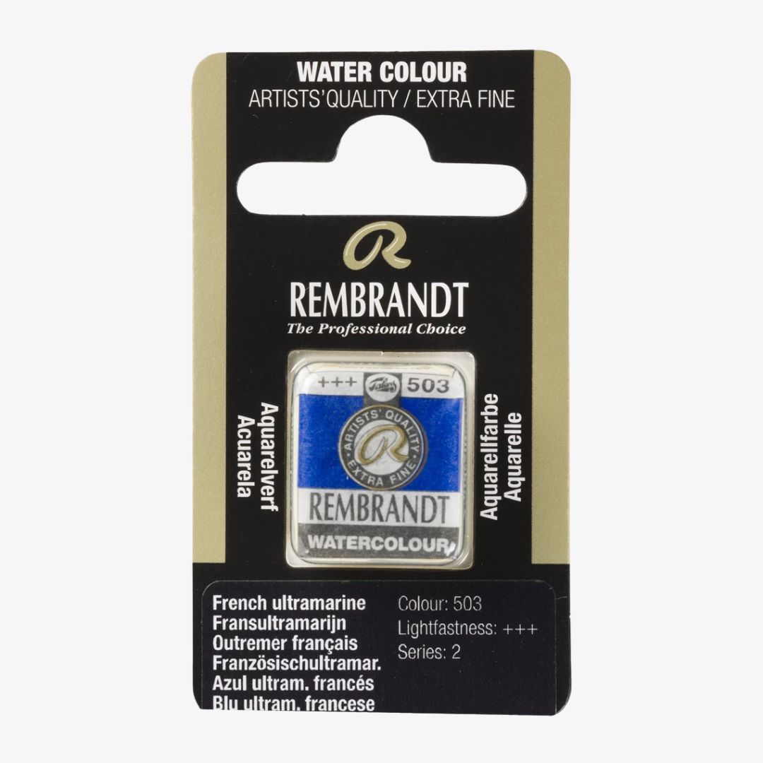 French Ultramarine half pan, Rembrandt akvarelmaling