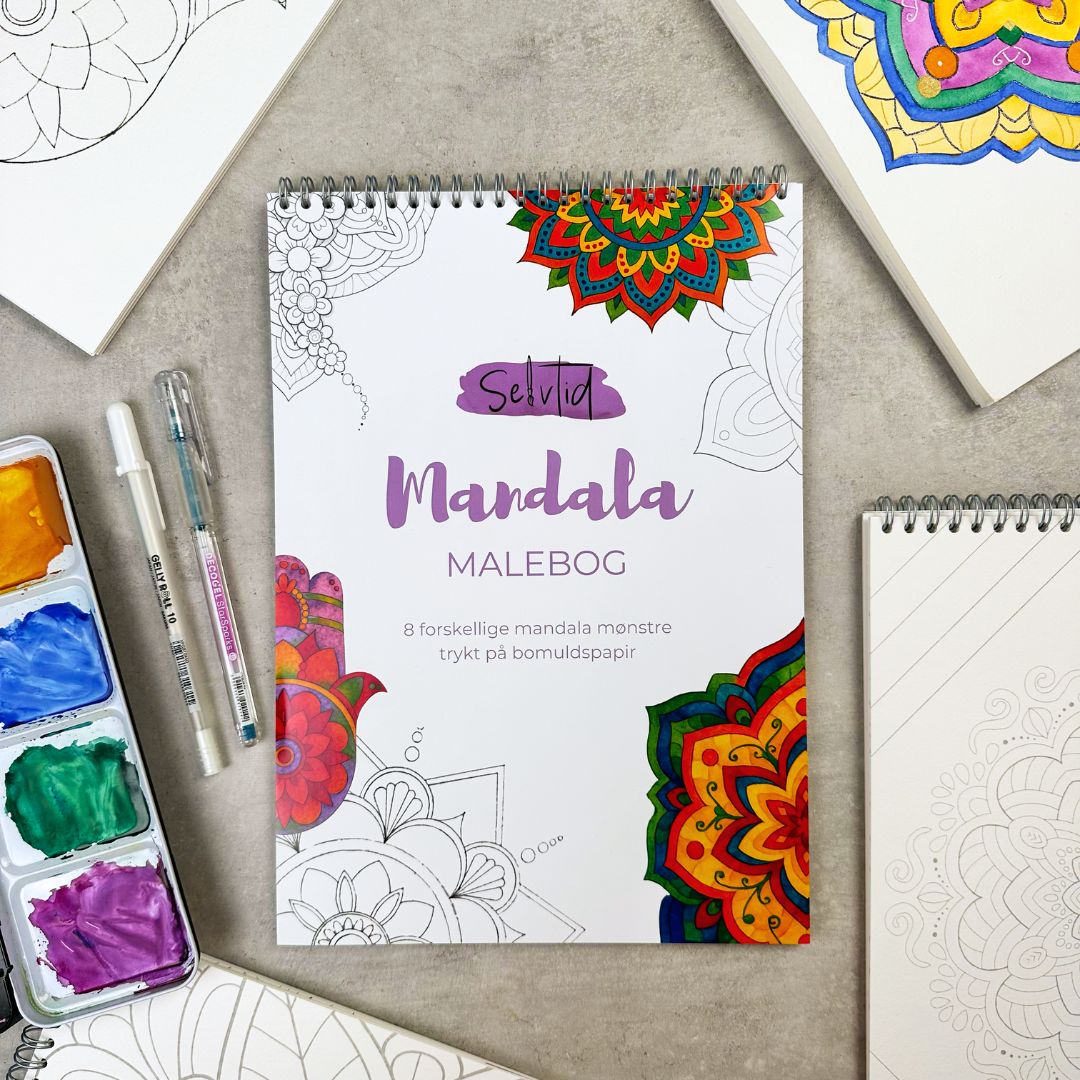 Mandala akvarelbog - Selvtid bomuldspapir