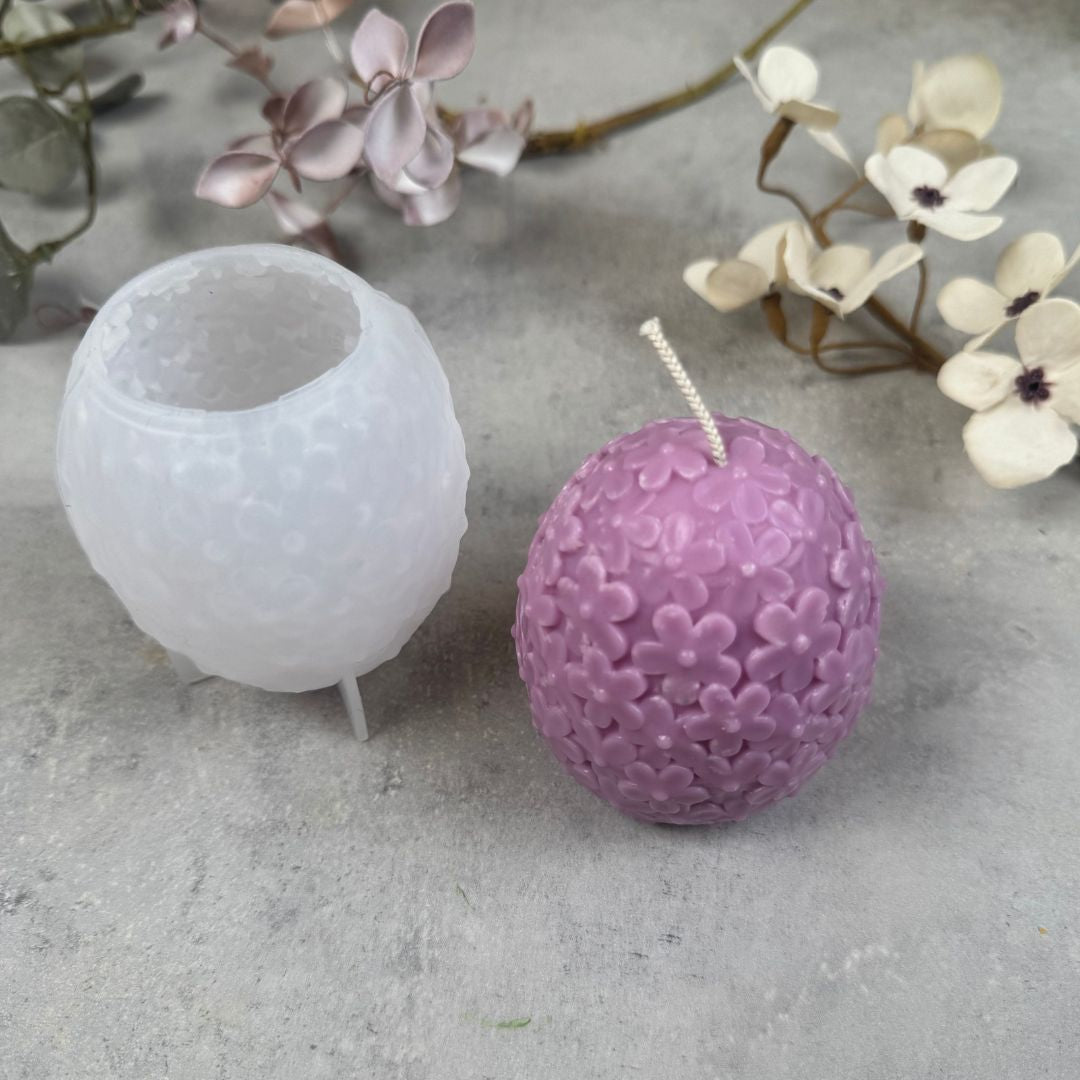 Påskeæg med blomstermønster - Støbeform til lys