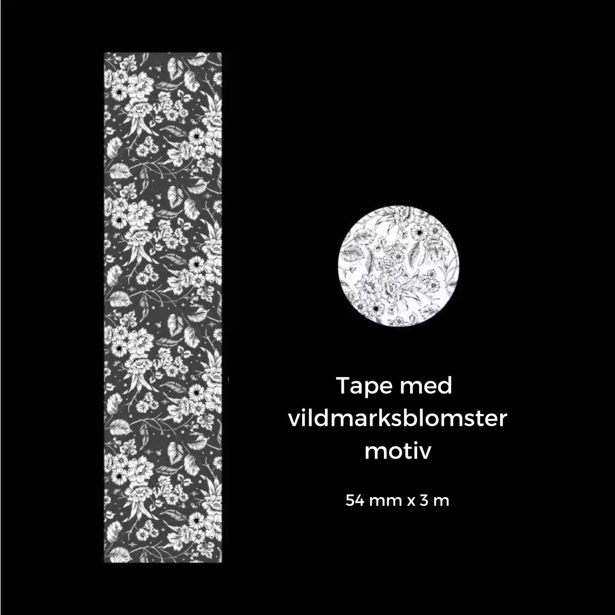 Tape med hvide blomster