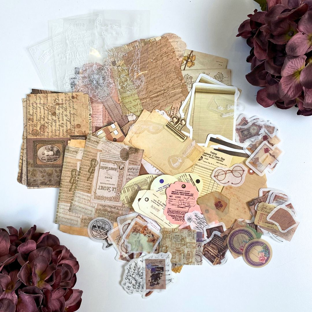 Scrapbook sæt - Retro breve